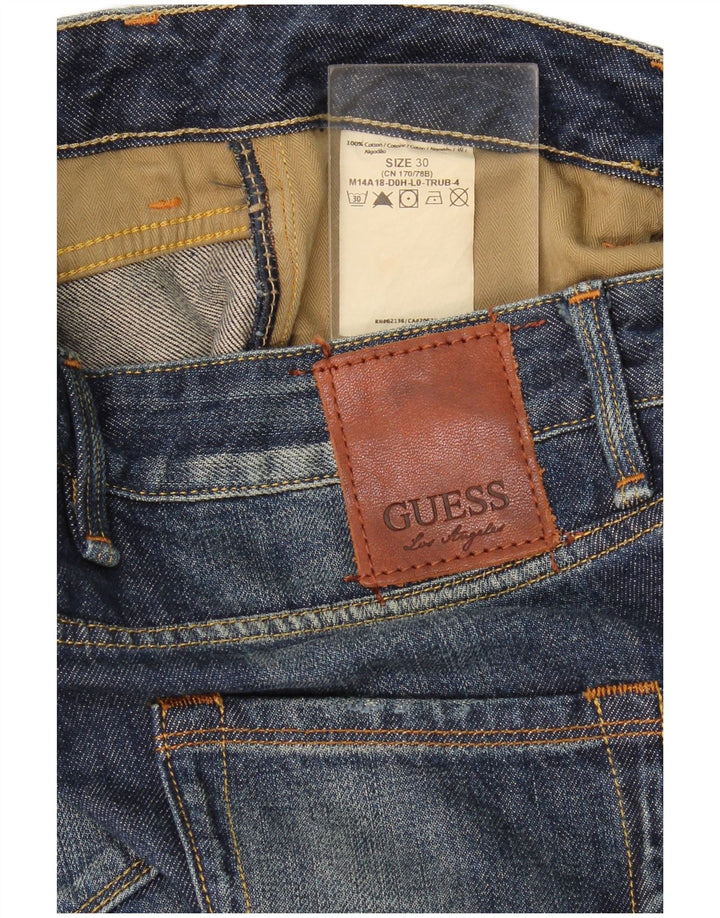 Jeansy damskie Guess Straight W30 L33 Granatowe, bawełniane