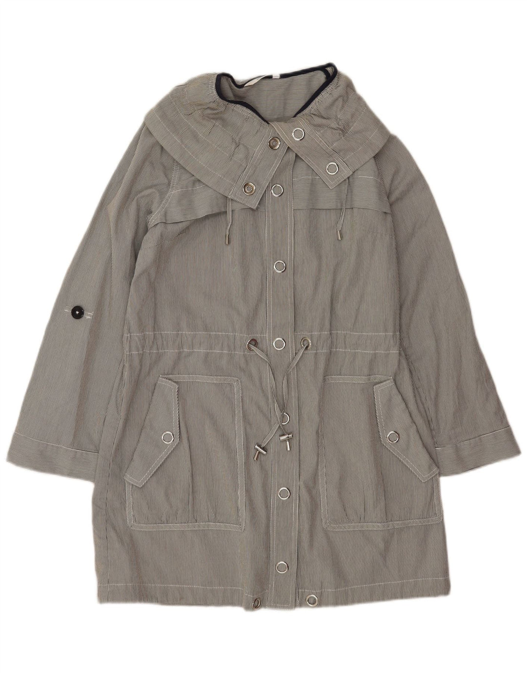 Marks & Spencer Damski trencz oversize UK 10 w małe szare prążki