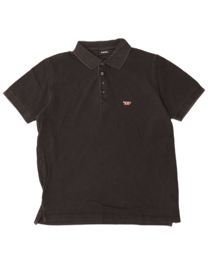 Męska koszulka polo Diesel, mała, czarna, bawełniana