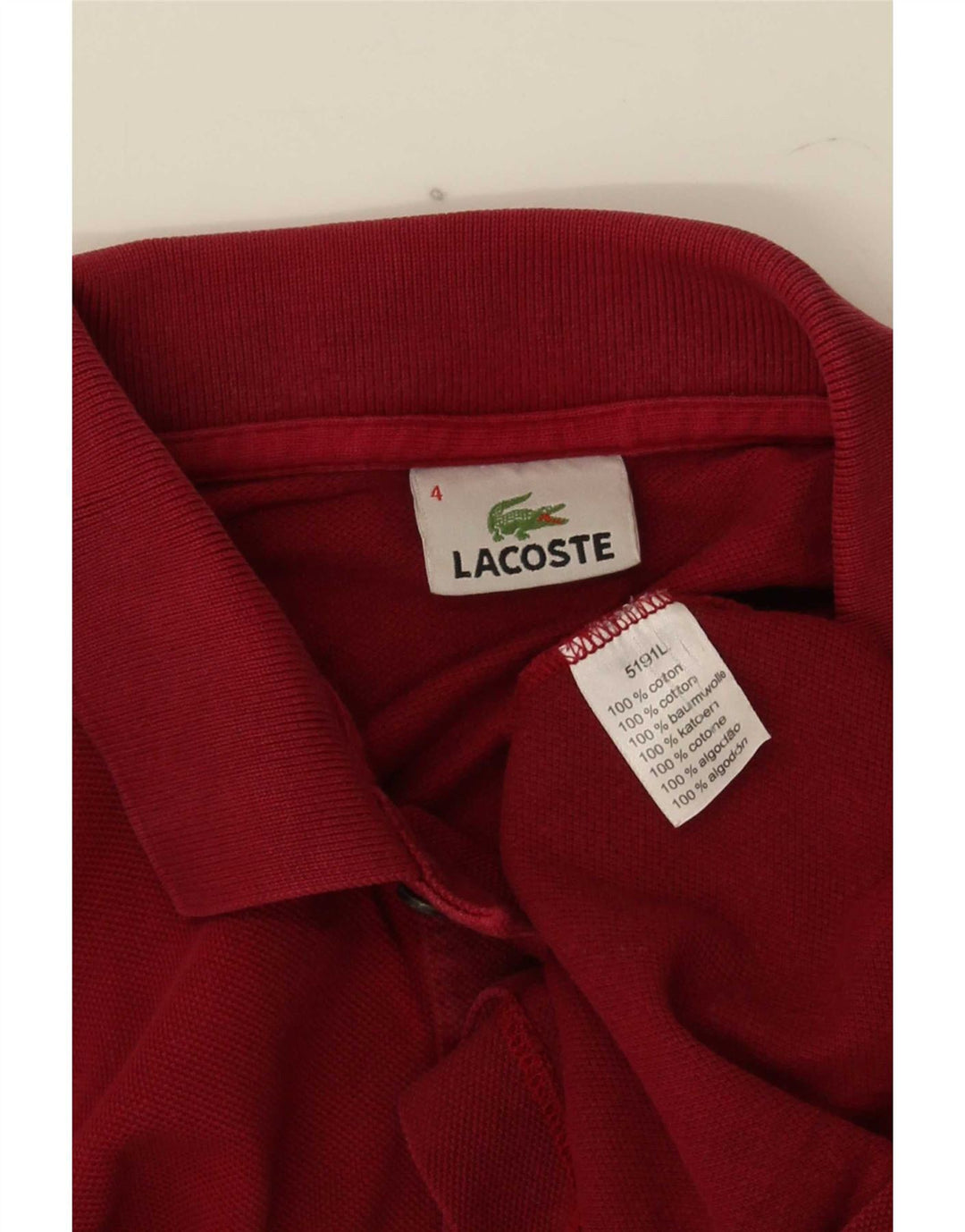 Męska koszulka polo Lacoste, rozmiar 4, średnia czerwona, bawełniana