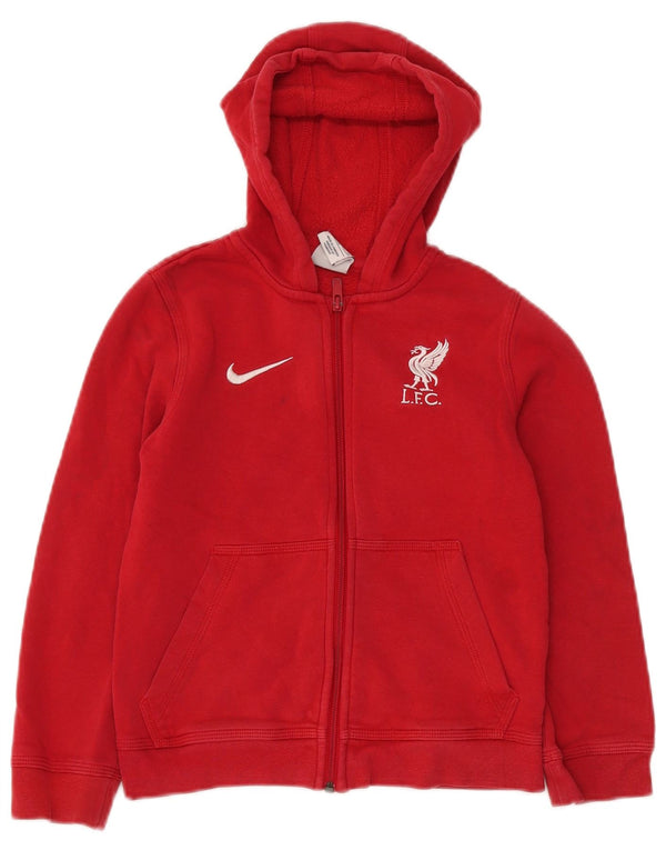 Chłopięcy sweter z kapturem i zamkiem NIKE Liverpool 8-9 lat, mały, czerwony, bawełniany