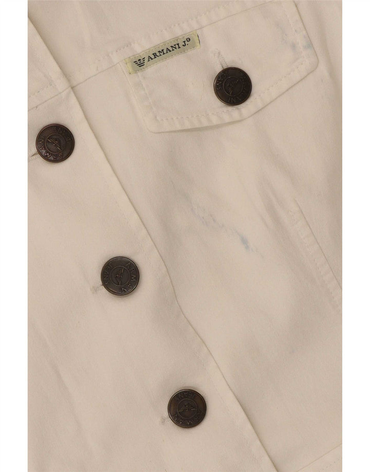 Armani Jeans Damska kurtka dżinsowa UK 16 Large White Cotton