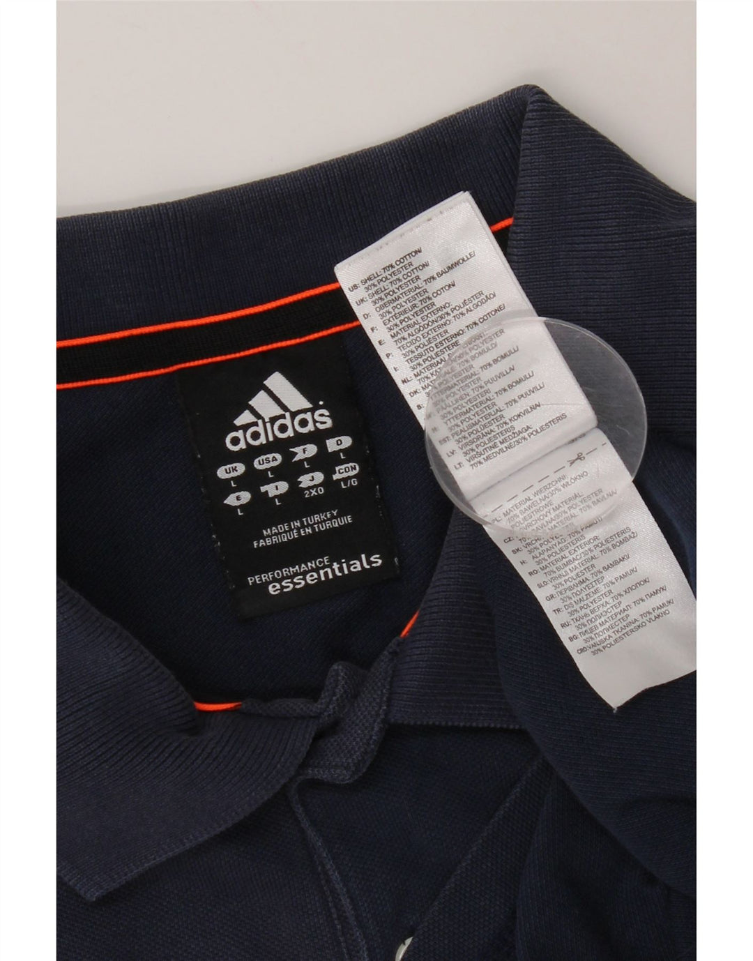 Męska koszulka polo Adidas, duża, granatowa, bawełniana