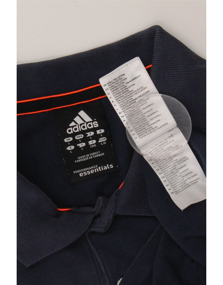 Męska koszulka polo Adidas, duża, granatowa, bawełniana