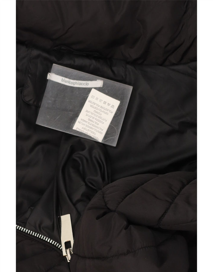 BIANCOGHIACCIO Womens Padded Coat UK 12 Medium Black Polyamide Vintage Biancoghiaccio and Second-Hand Biancoghiaccio from Messina Hembry 