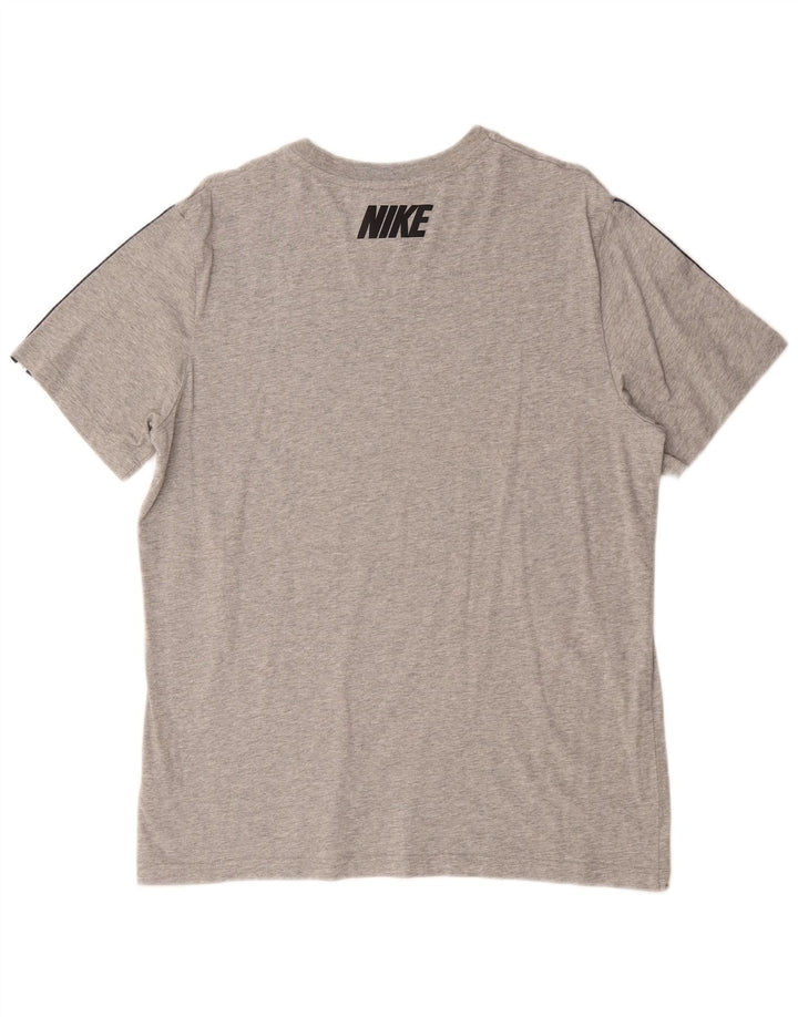 Męski T-shirt z grafiką Nike, duży, szary, bawełniany