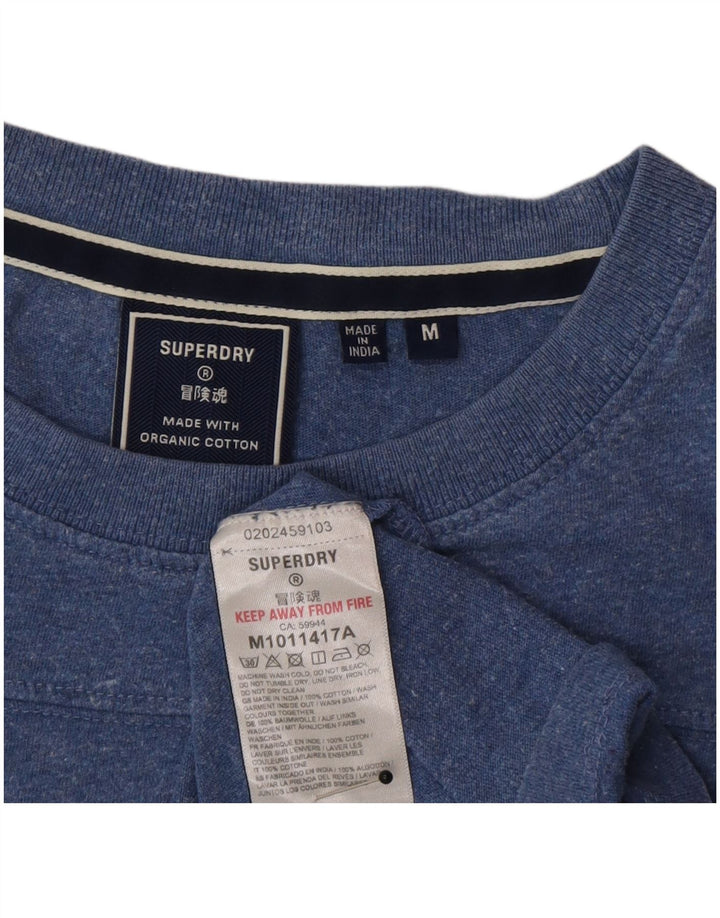 T-shirt męski Superdry, bawełniany, średni niebieski w cętki