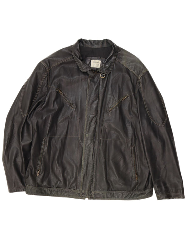 Vintage męska kurtka skórzana UK 44 2XL czarna