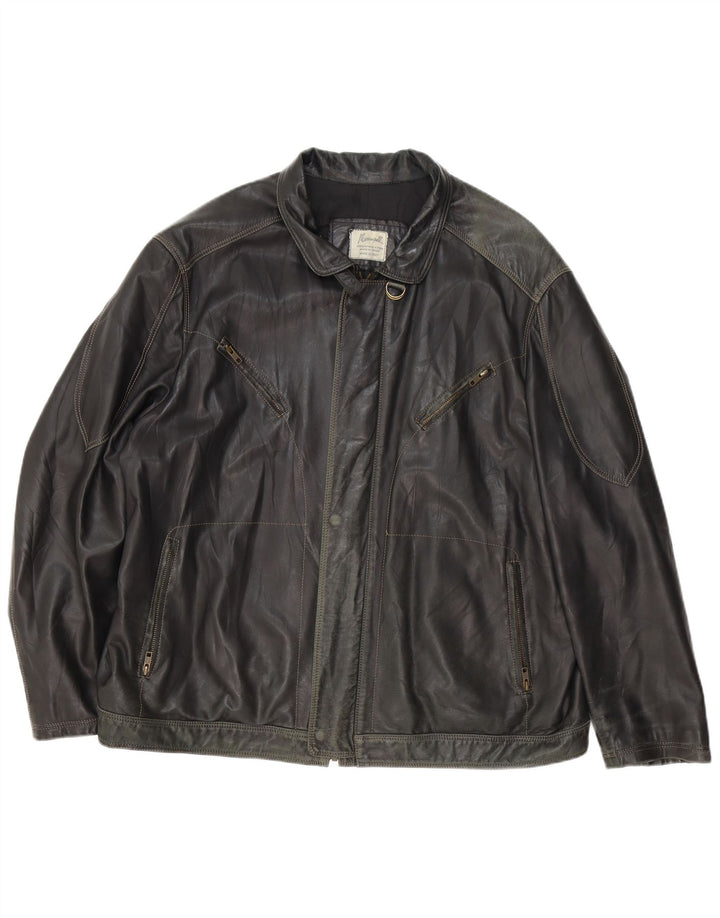 Vintage męska kurtka skórzana UK 44 2XL czarna