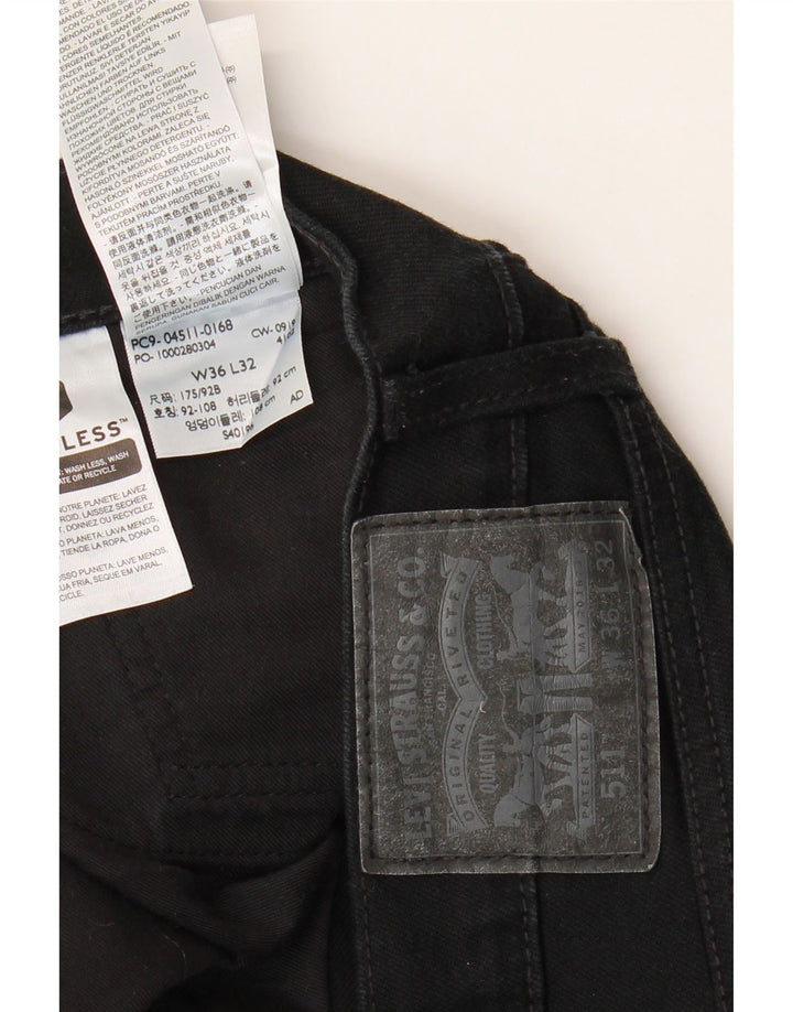 Męskie jeansy Levi's 511 Slim W36 L32 Czarna bawełna