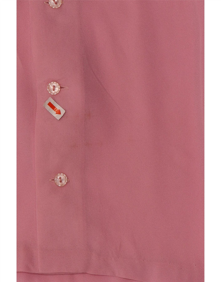 Damska bluzka z długim rękawem w stylu vintage, UK 12, średni róż