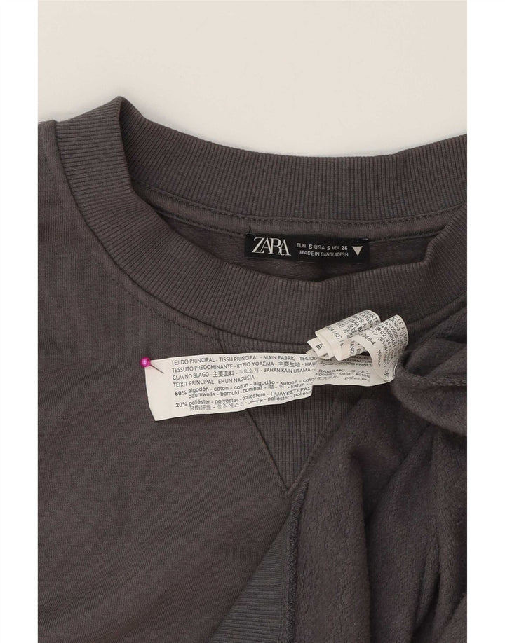 Damski sweter oversize Zara UK 10 Small, szary, bawełniany