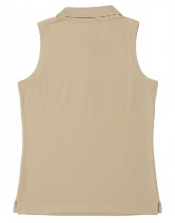 Damska koszulka polo bez rękawów Asics UK 10, mała, biała, bawełniana