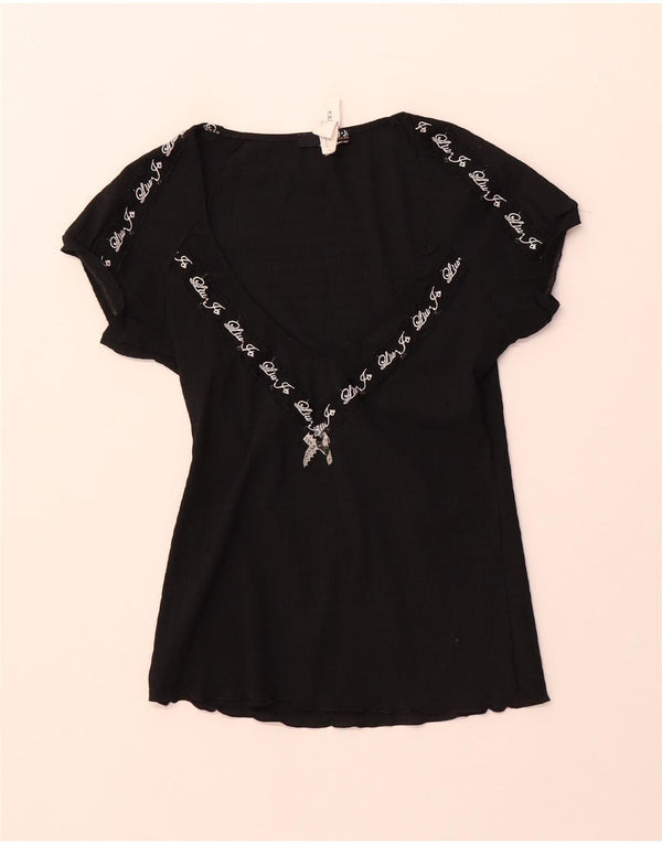 Damska bluzka Liu Jo z grafiką, UK 4 XS, czarny poliester