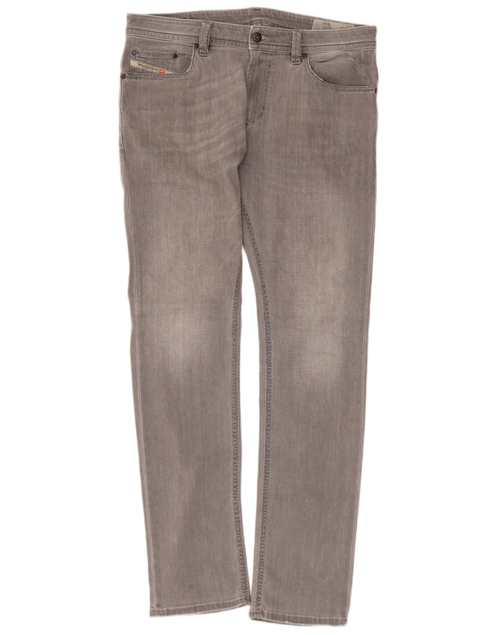 DIESEL Damskie Thavar Slim Skinny Jeans W34 L32 Szara bawełna