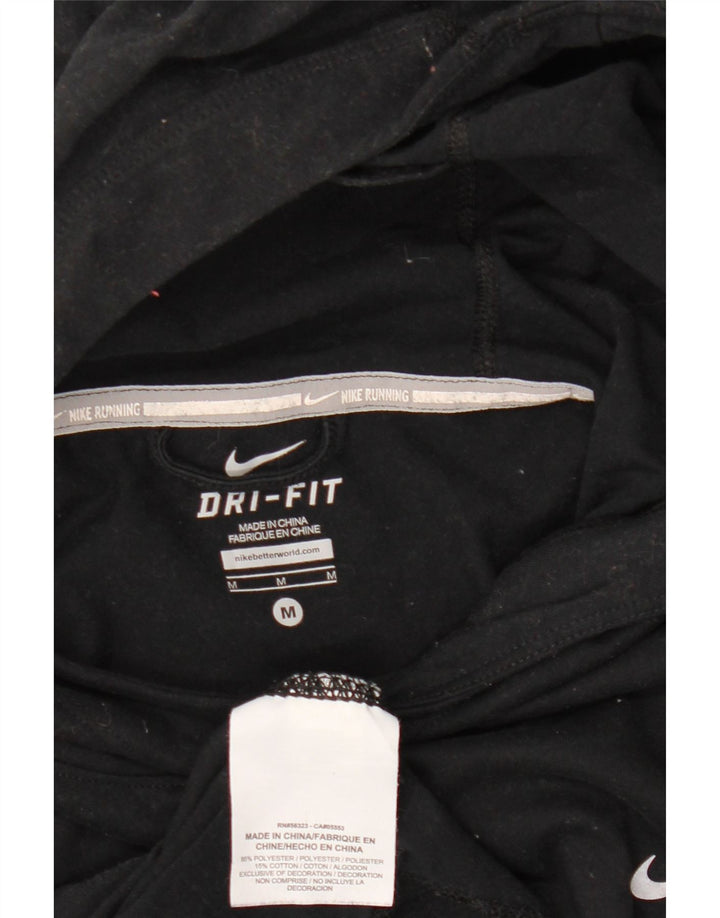 Damska koszulka NIKE Dri Fit z kapturem i długim rękawem, UK 14, średni czarny poliester