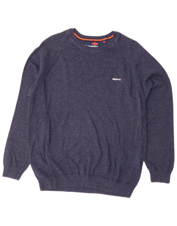 Męski sweter Superdry z dekoltem w łódkę, 2XL, granatowy, bawełniany