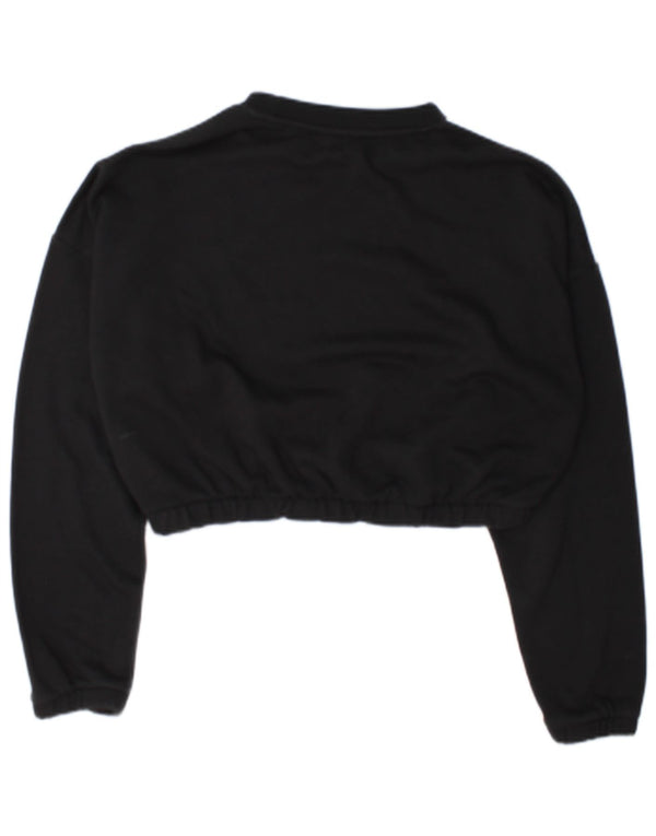 Damska bluza Adidas Crop Jumper UK 16/18, duża czarna, z blokami kolorów