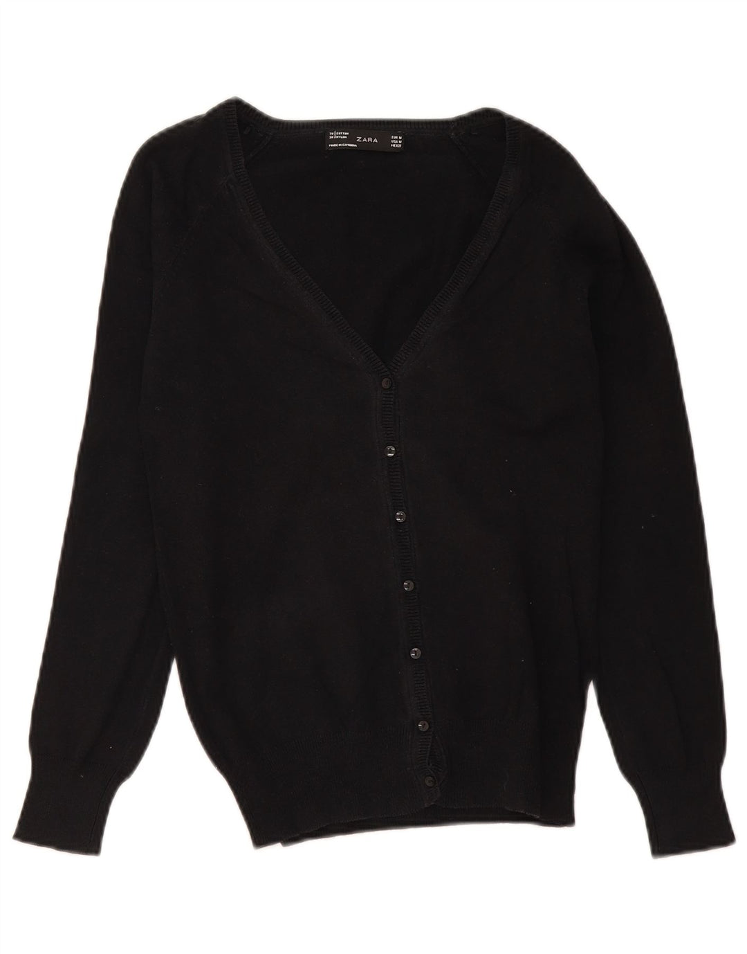 Marks & Spencer Damski sweter kardigan UK 12, średni czarny, bawełniany