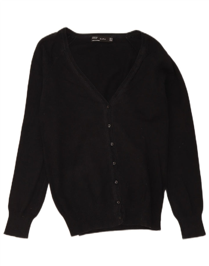 Marks & Spencer Damski sweter kardigan UK 12, średni czarny, bawełniany