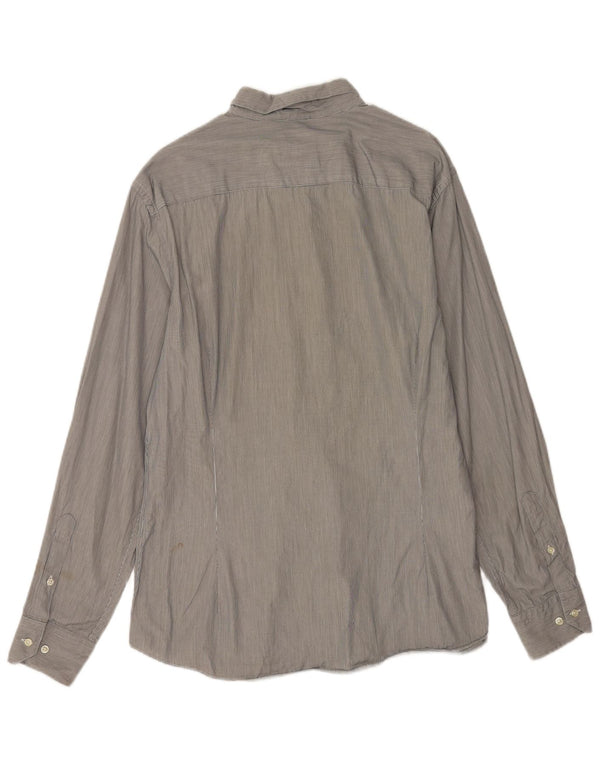 Koszula męska Massimo Dutti Slim Fit XL, szara, bawełniana w paski