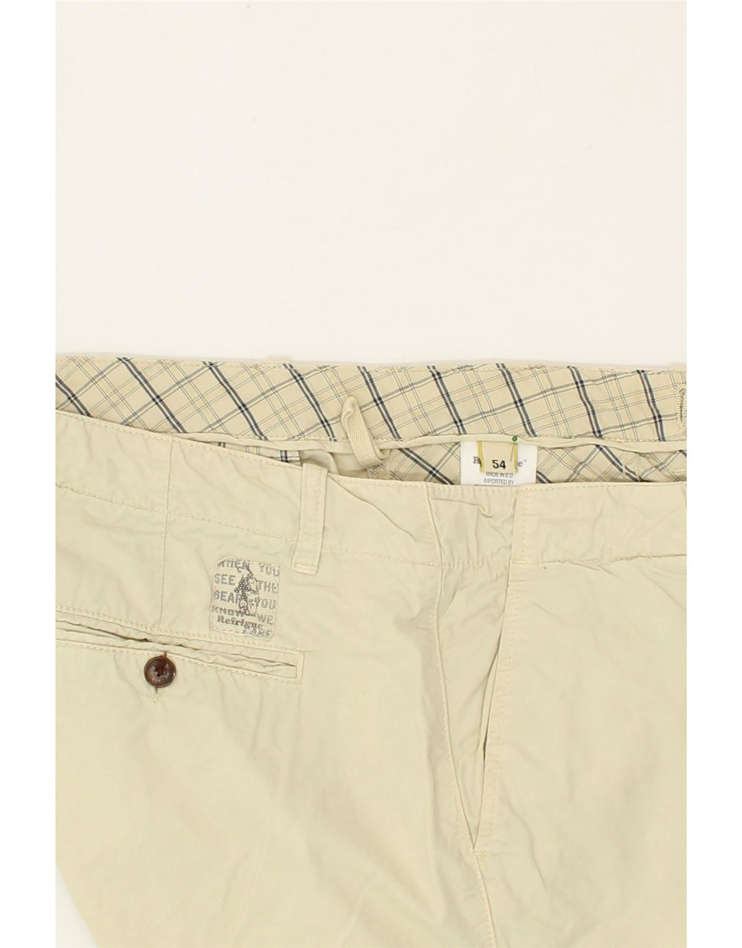 REFRIGUE Mens Chino Shorts IT 54 2XL W36  Beige Cotton Vintage Refrigue and Second-Hand Refrigue from Messina Hembry 
