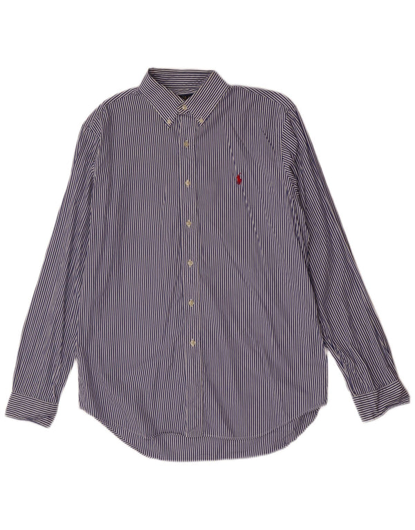 Koszula męska Polo Ralph Lauren, duża, niebieska, bawełniana w prążki