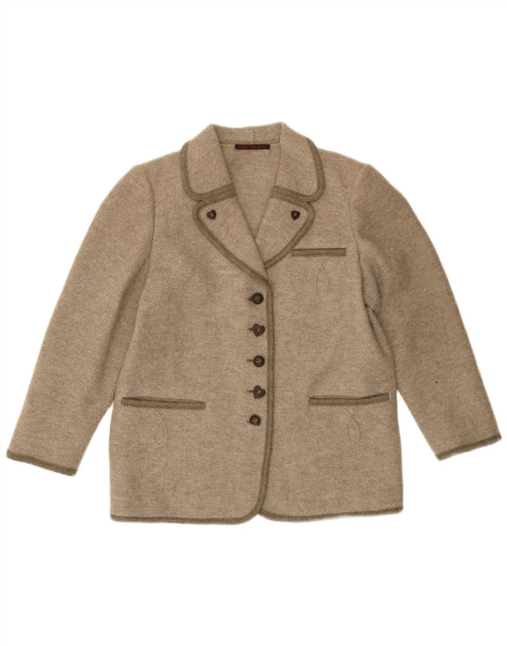 Damska marynarka zapinana na 5 guzików VINTAGE UK 16, duża, beżowa