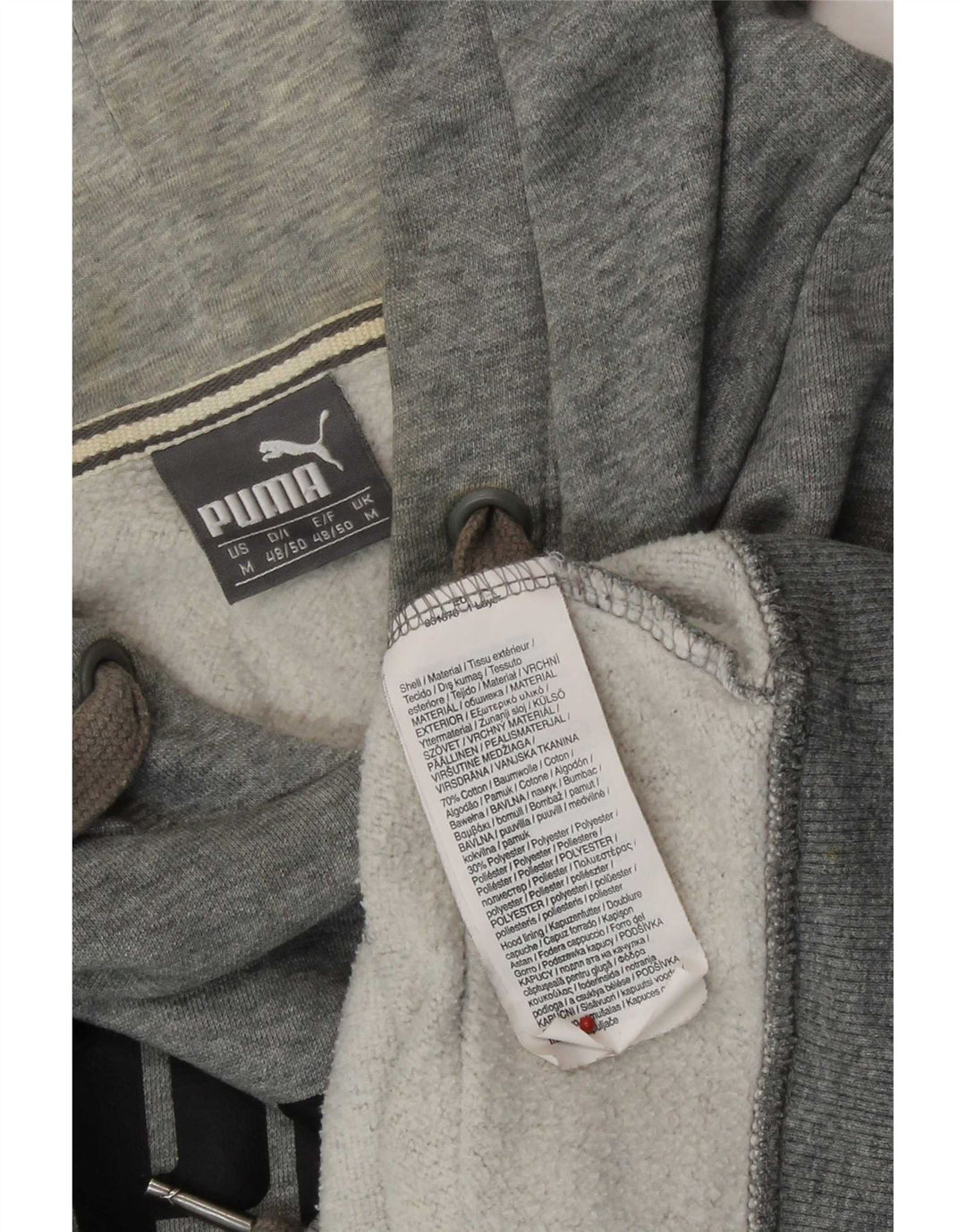 Męski sweter z kapturem Puma z grafiką, średnioszary, bawełniany