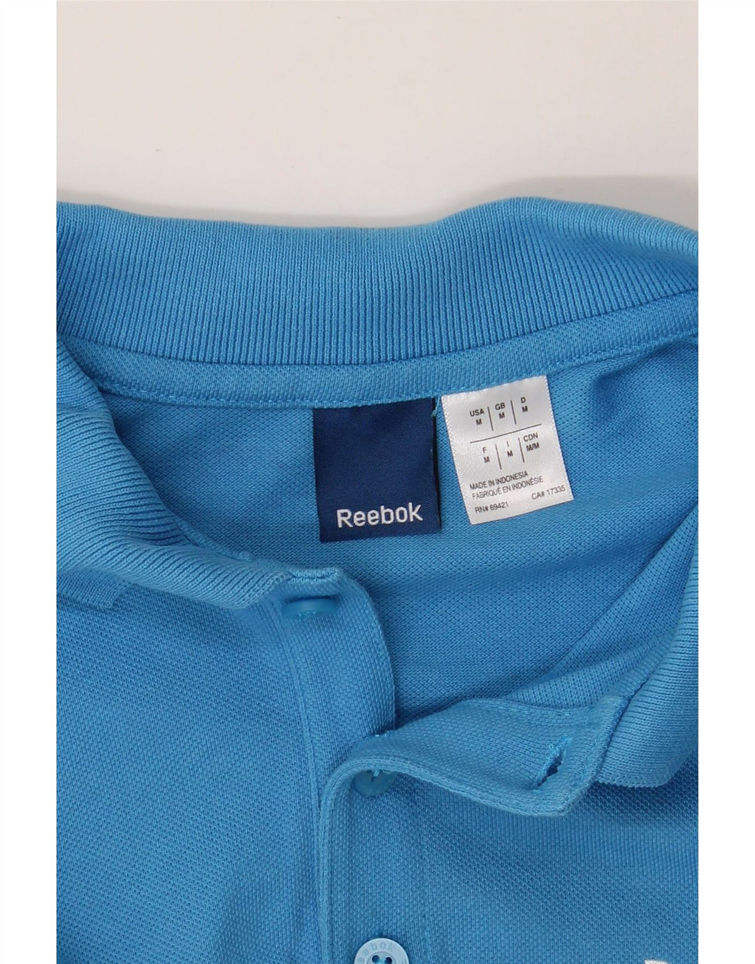 REEBOK Mens Polo Shirt Medium Blue Cotton Vintage Reebok and Second-Hand Reebok from Messina Hembry 