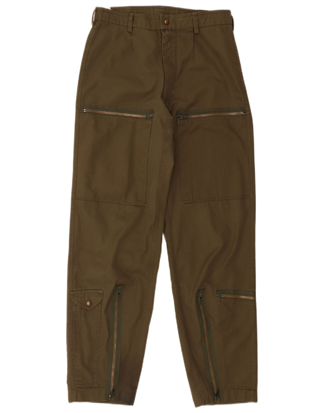 Męskie zwężane spodnie cargo w stylu vintage W30 L30 zielone