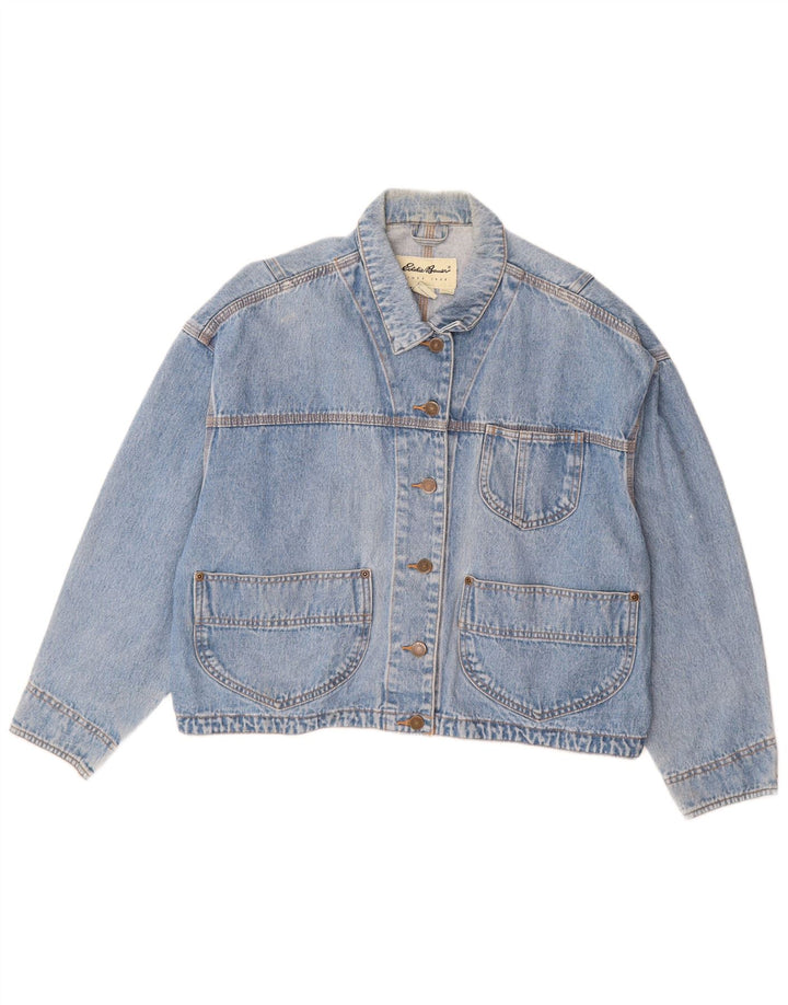 EDDIE BAUER Damska kurtka dżinsowa oversize UK 14, średnia niebieska, bawełniana