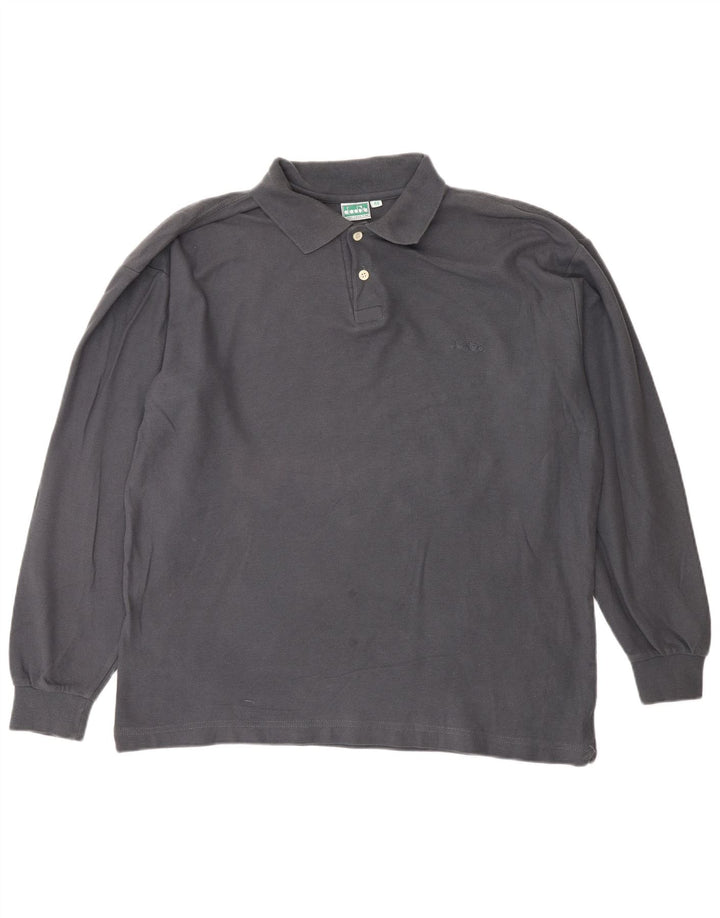 Męska koszulka polo z długim rękawem DIADORA IT 48 Średnioszara bawełna