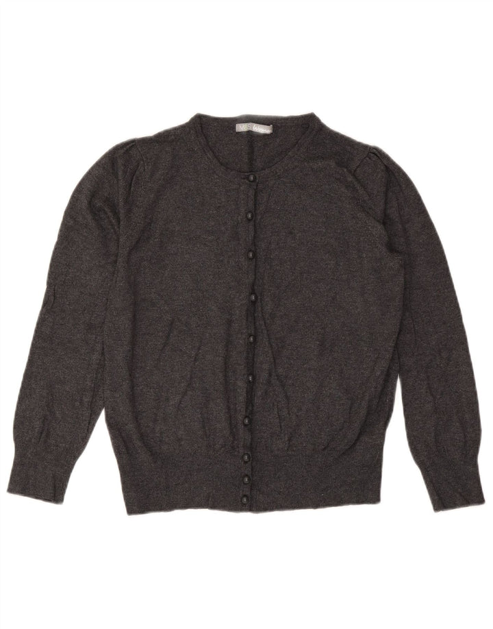 Marks & Spencer Krótki sweter damski UK 14, średnioszary, wiskoza