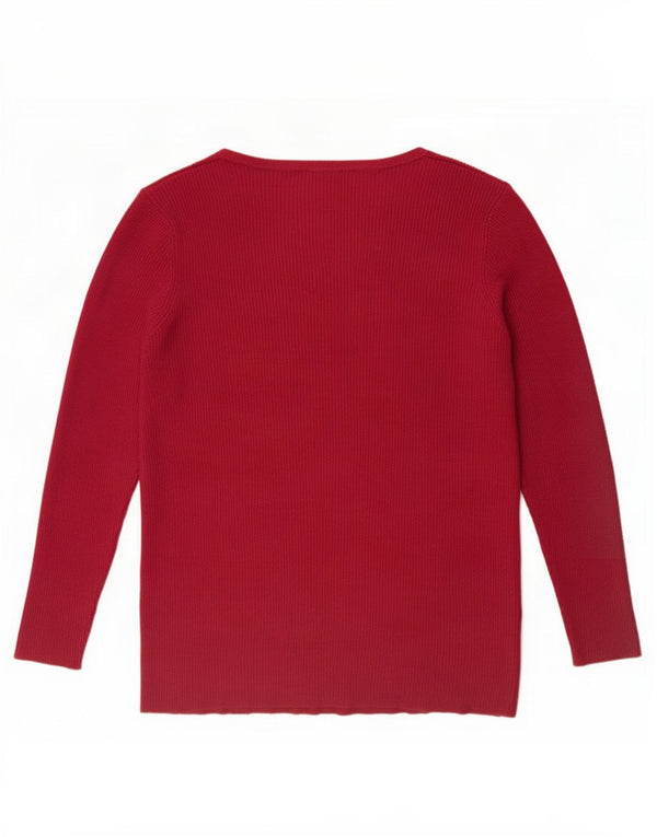 Sweter damski Marks & Spencer z dekoltem w kształcie litery V, UK 20 2XL, bordowy, wiskoza