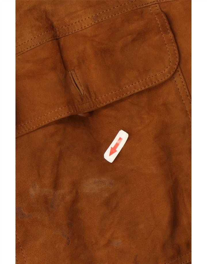 Vintage męska zamszowa kurtka bomber IT 56 3XL beżowa skóra