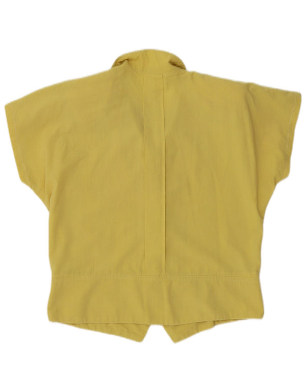 Bluzka damska z krótkim rękawem w stylu vintage, UK 16, duża, żółta