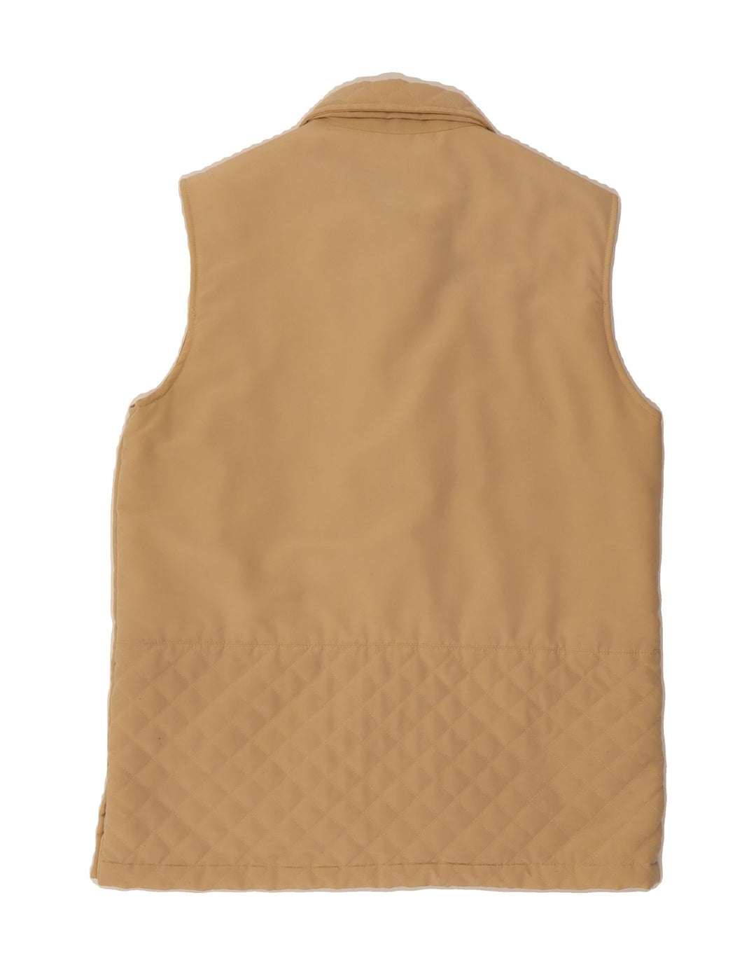 VINTAGE Womens Oversized Gilet UK 10 Small Beige Polyester Vintage Vintage and Second-Hand Vintage from Messina Hembry 