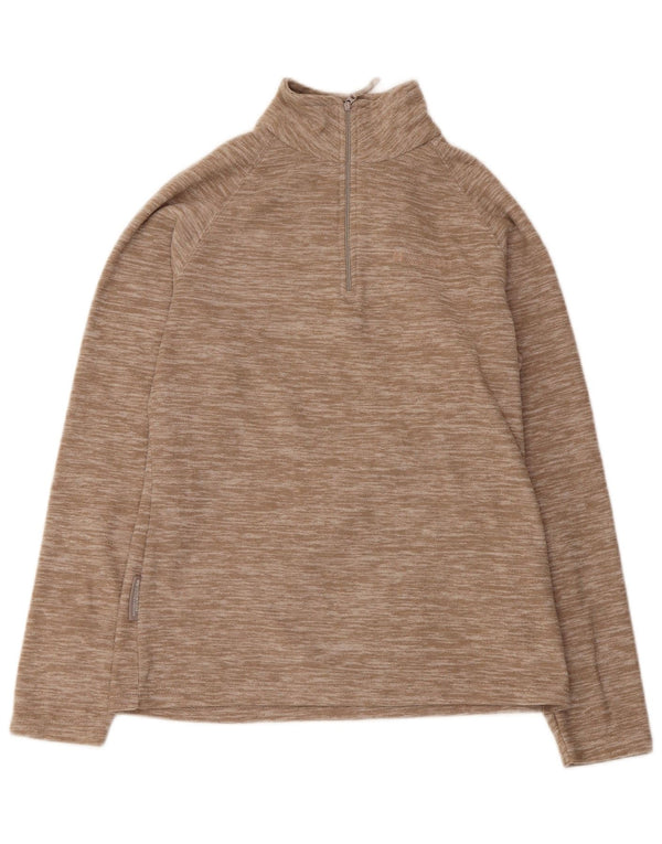 Damski sweter polarowy Mountain Warehouse z zamkiem błyskawicznym, UK 10, mały, beżowy, nakrapiany