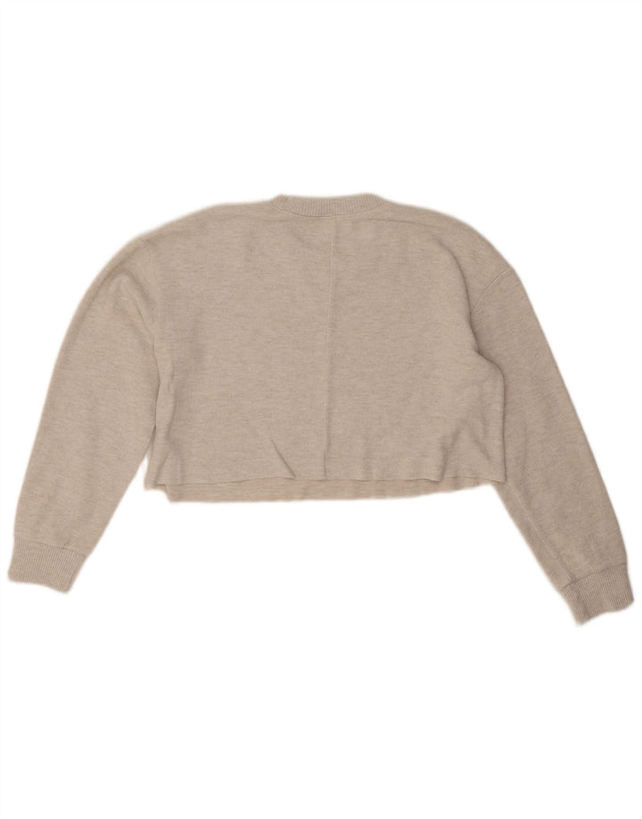 Damski sweter typu Crop Oversize Zara UK 14, średni szary poliester