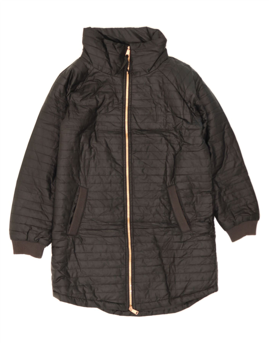 BENETTON Womens Hooded Padded Coat UK 8 Small Black Polyester Vintage Benetton and Second-Hand Benetton from Messina Hembry 