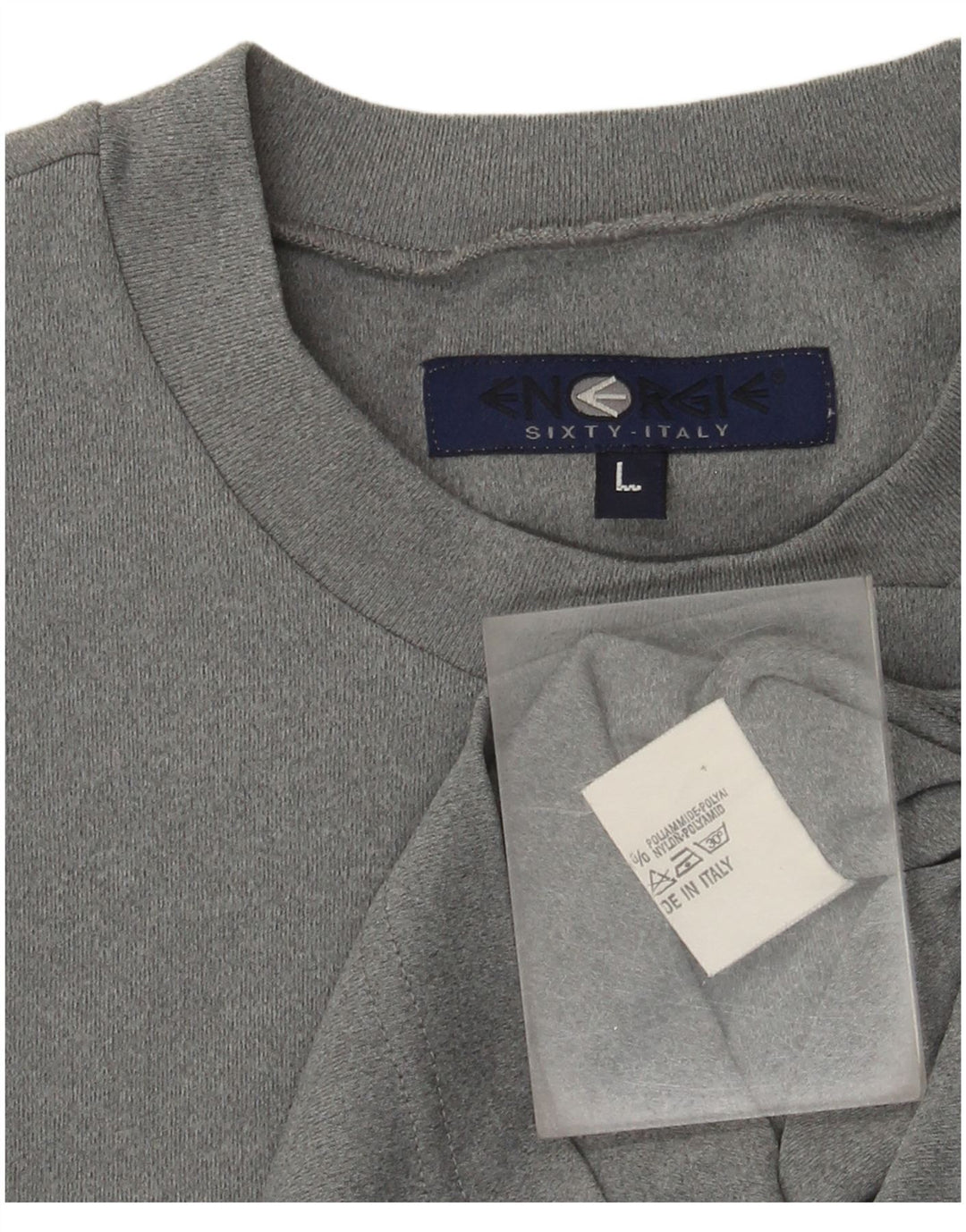 Chłopięcy T-shirt z grafiką Energie, rozmiar 13-14 lat, duży, szary poliamid