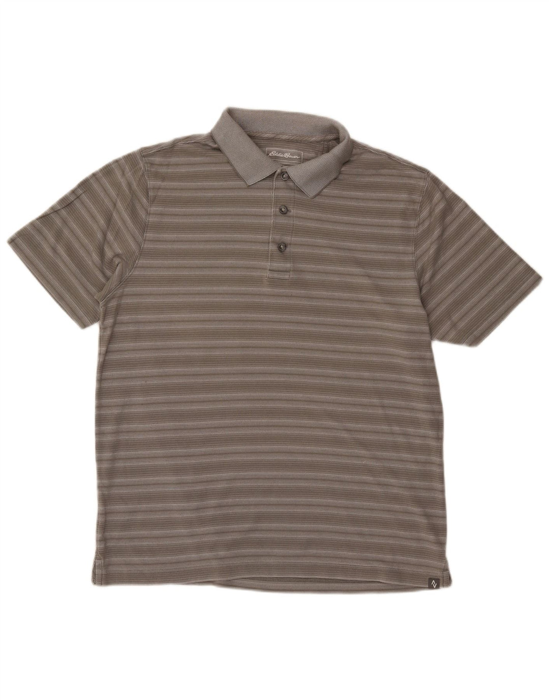 Męska koszulka polo EDDIE BAUER, bawełniana w średnie szare paski