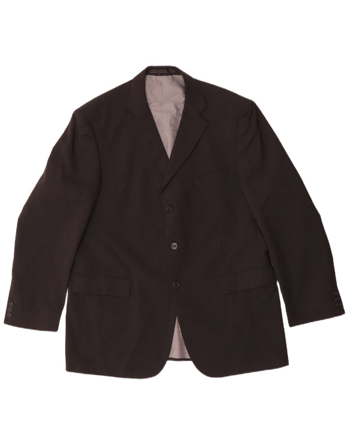 Marks & Spencer Męska marynarka zapinana na 3 guziki, UK 44 XL, czarny poliester