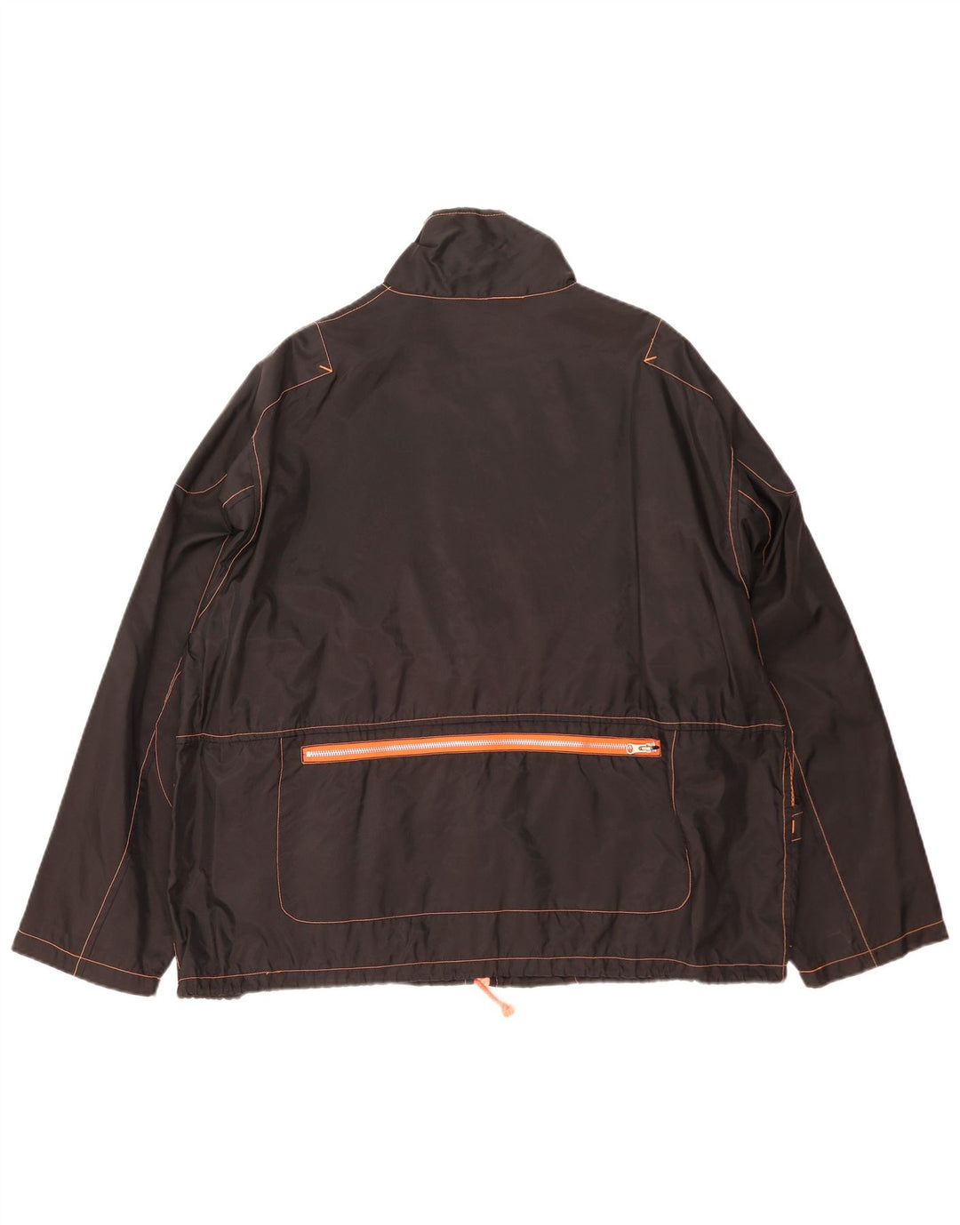 Męska kurtka przeciwdeszczowa Vintage UK 42 XL Czarny nylon z blokami kolorów