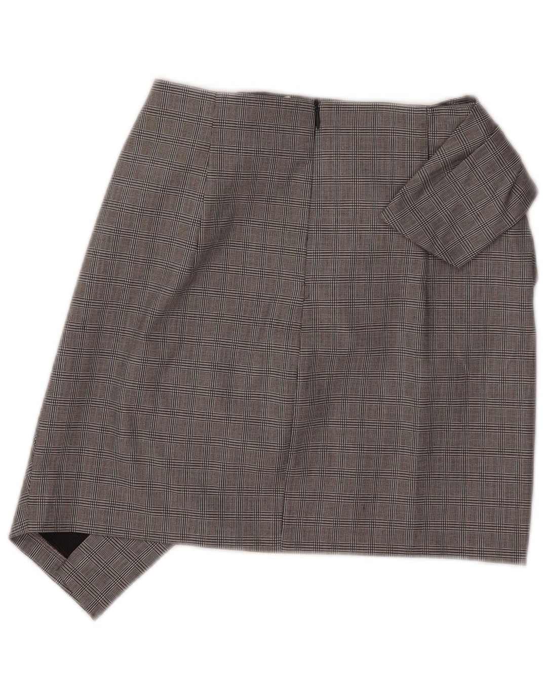 Damska mini asymetryczna spódnica Zara XS W26 Szara kratka z poliamidu