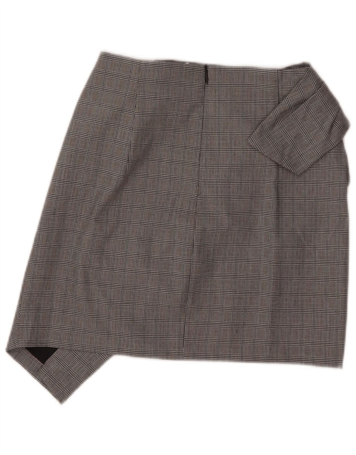 Damska mini asymetryczna spódnica Zara XS W26 Szara kratka z poliamidu