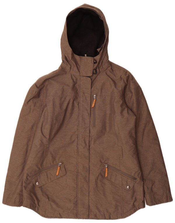 Damska kurtka parka z kapturem Columbia Omni-Heat UK 18 XL Szara nylonowa w prążki