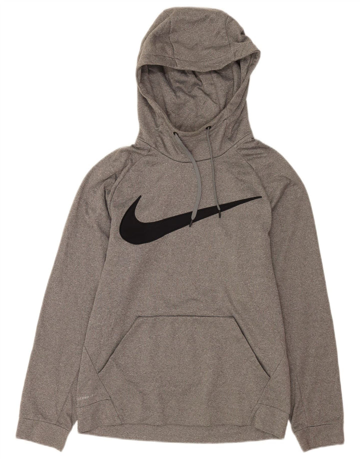 Męski sweter z kapturem Nike Dri Fit Graphic, mały, szary, nakrapiany poliester