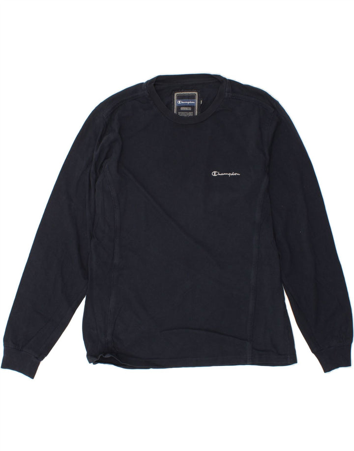 CHAMPION Mens Top Long Sleeve Small Navy Blue Cotton Vintage Champion and Second-Hand Champion from Messina Hembry 